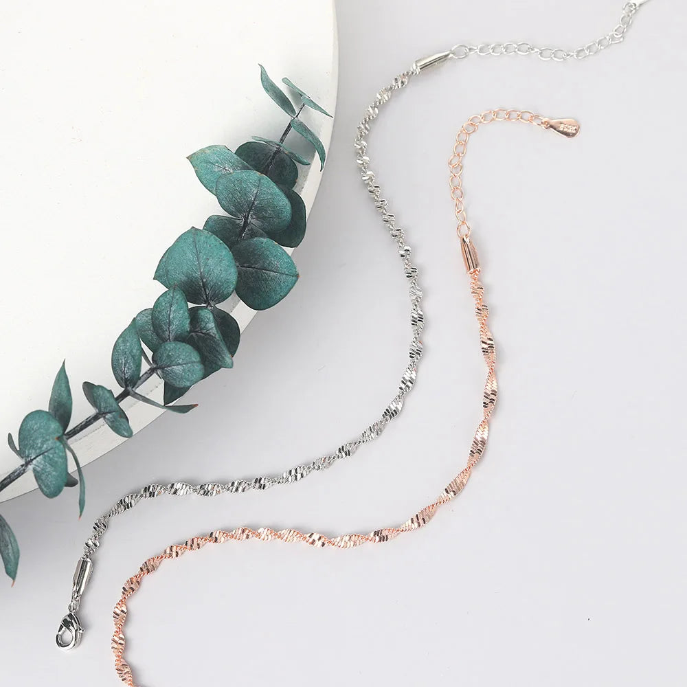 Women's jewelry Twist Bracelet For Women Friends Gifts Rose Gold Color Simple Bangle Hand Chains Kpop jewellery Wholesale KBH064