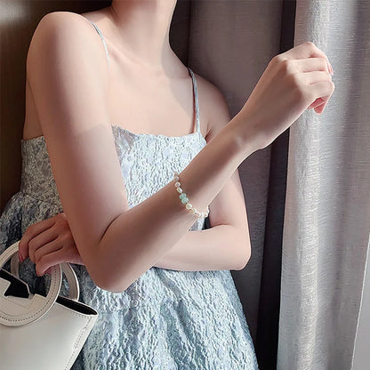 Promotion Jewelry For Women 14K Gold Filled Natural Freshwater Pearl & Jade Stone Ladies Charm Bracelet Gifts No Fade