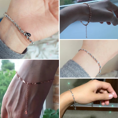Women's jewelry Twist Bracelet For Women Friends Gifts Rose Gold Color Simple Bangle Hand Chains Kpop jewellery Wholesale KBH064